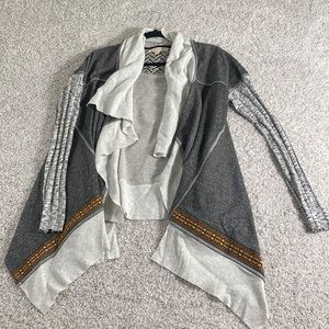 Memory Lane by Scrapbook knit boho waterfall drape open front cardigan